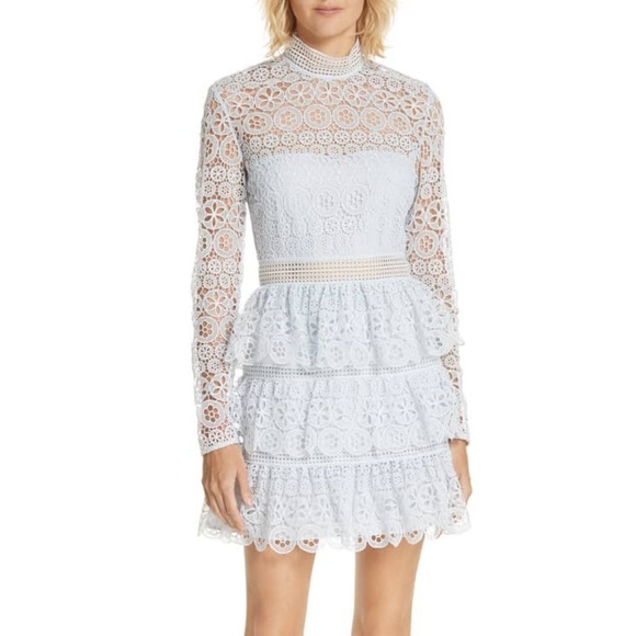 self portrait blue floral dress